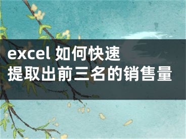 excel 如何快速提取出前三名的销售量