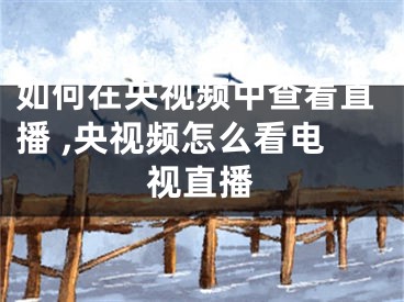 如何在央视频中查看直播 ,央视频怎么看电视直播