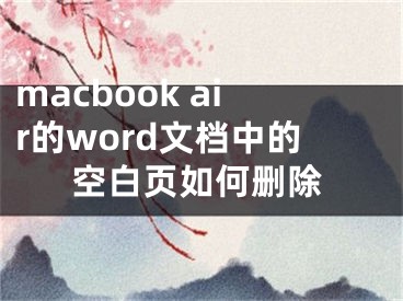 macbook air的word文档中的空白页如何删除