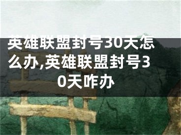 英雄联盟封号30天怎么办,英雄联盟封号30天咋办