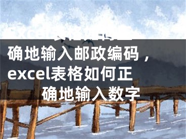 Excel表格如何正确地输入邮政编码 ,excel表格如何正确地输入数字