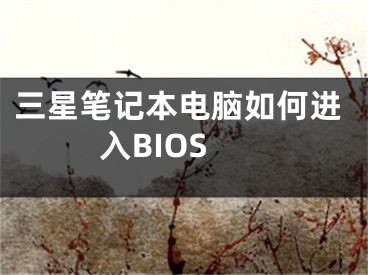 三星笔记本电脑如何进入BIOS