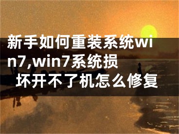 新手如何重装系统win7,win7系统损坏开不了机怎么修复