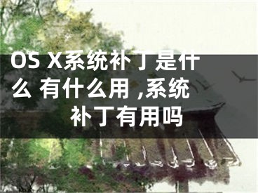 OS X系统补丁是什么 有什么用 ,系统补丁有用吗