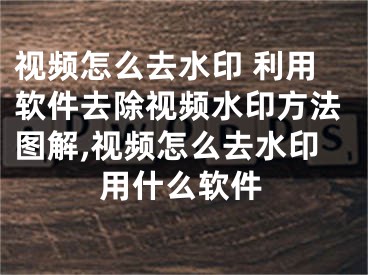 视频怎么去水印 利用软件去除视频水印方法图解,视频怎么去水印用什么软件