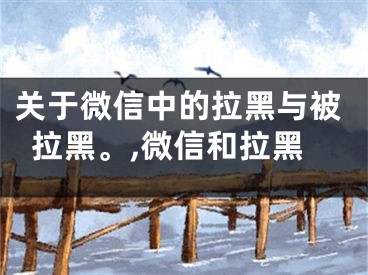 关于微信中的拉黑与被拉黑。,微信和拉黑