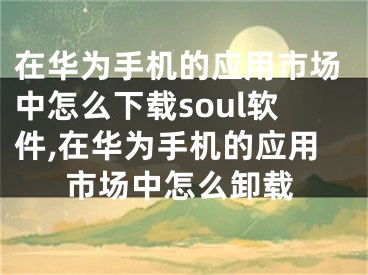 在华为手机的应用市场中怎么下载soul软件,在华为手机的应用市场中怎么卸载