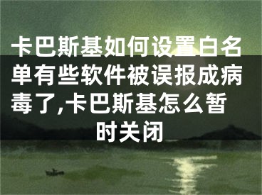 卡巴斯基如何设置白名单有些软件被误报成病毒了,卡巴斯基怎么暂时关闭