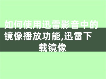 如何使用迅雷影音中的镜像播放功能,迅雷下载镜像