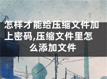 怎样才能给压缩文件加上密码,压缩文件里怎么添加文件