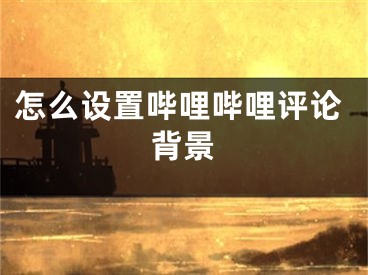 怎么设置哔哩哔哩评论背景
