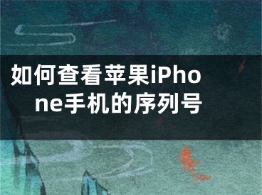 如何查看苹果iPhone手机的序列号