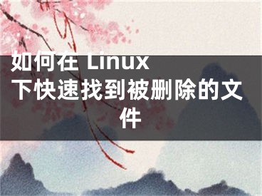 如何在 Linux 下快速找到被删除的文件
