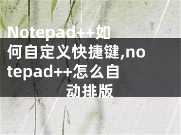 Notepad++如何自定义快捷键,notepad++怎么自动排版