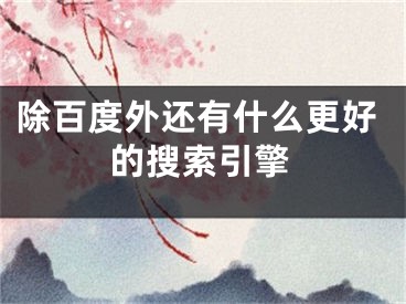 除百度外还有什么更好的搜索引擎