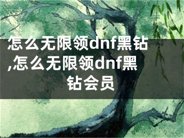 怎么无限领dnf黑钻,怎么无限领dnf黑钻会员