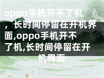 oppo手机开不了机，长时间停留在开机界面,oppo手机开不了机,长时间停留在开机界面