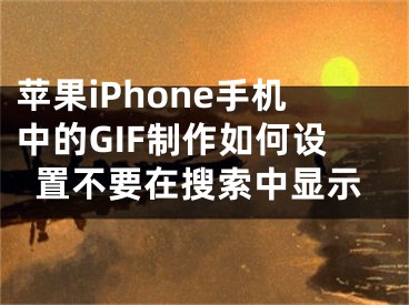 苹果iPhone手机中的GIF制作如何设置不要在搜索中显示