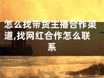 怎么找带货主播合作渠道,找网红合作怎么联系