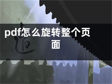 pdf怎么旋转整个页面