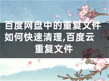 百度网盘中的重复文件如何快速清理,百度云重复文件