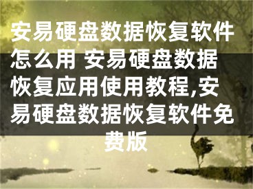 安易硬盘数据恢复软件怎么用 安易硬盘数据恢复应用使用教程,安易硬盘数据恢复软件免费版
