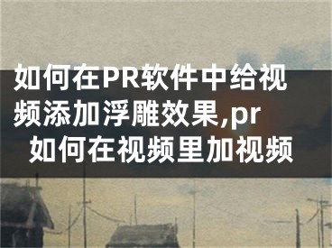 如何在PR软件中给视频添加浮雕效果,pr如何在视频里加视频