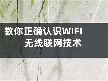 教你正确认识WIFI无线联网技术