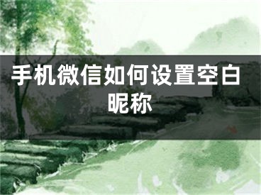 手机微信如何设置空白昵称