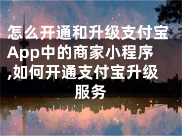 怎么开通和升级支付宝App中的商家小程序,如何开通支付宝升级服务