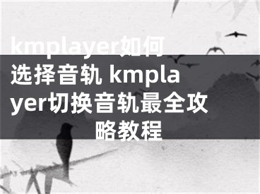 kmplayer如何选择音轨 kmplayer切换音轨最全攻略教程