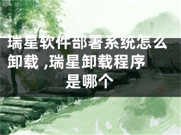 瑞星软件部署系统怎么卸载 ,瑞星卸载程序是哪个
