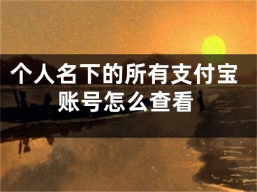个人名下的所有支付宝账号怎么查看