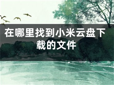 在哪里找到小米云盘下载的文件