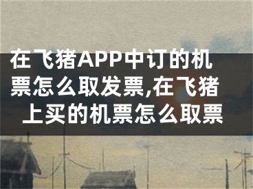 在飞猪APP中订的机票怎么取发票,在飞猪上买的机票怎么取票