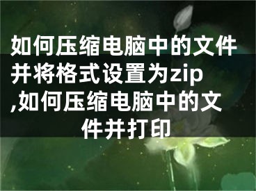 如何压缩电脑中的文件并将格式设置为zip,如何压缩电脑中的文件并打印