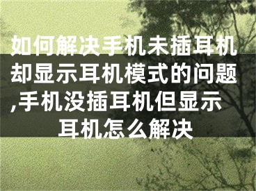 如何解决手机未插耳机却显示耳机模式的问题,手机没插耳机但显示耳机怎么解决