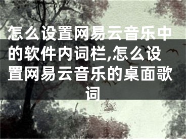 怎么设置网易云音乐中的软件内词栏,怎么设置网易云音乐的桌面歌词