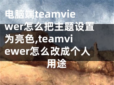 电脑端teamviewer怎么把主题设置为亮色,teamviewer怎么改成个人用途