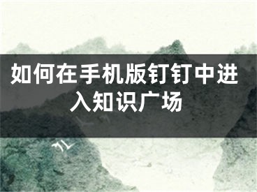 如何在手机版钉钉中进入知识广场