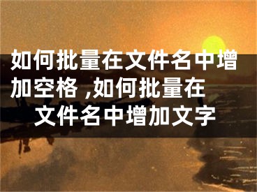 如何批量在文件名中增加空格 ,如何批量在文件名中增加文字