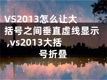 VS2013怎么让大括号之间垂直虚线显示 ,vs2013大括号折叠