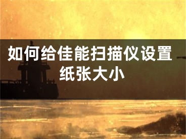 如何给佳能扫描仪设置纸张大小