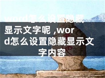 word怎么设置隐藏显示文字呢 ,word怎么设置隐藏显示文字内容