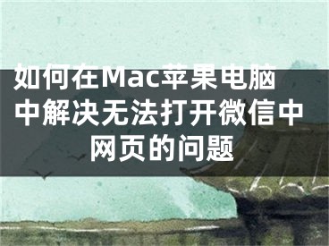 如何在Mac苹果电脑中解决无法打开微信中网页的问题