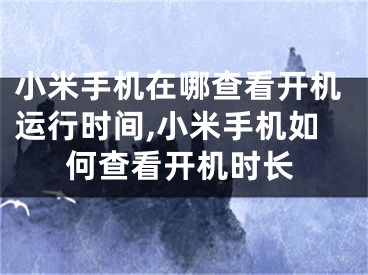 小米手机在哪查看开机运行时间,小米手机如何查看开机时长