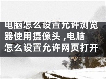 电脑怎么设置允许浏览器使用摄像头 ,电脑怎么设置允许网页打开
