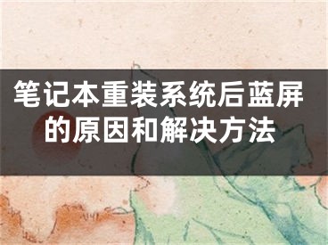 笔记本重装系统后蓝屏的原因和解决方法