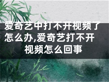 爱奇艺中打不开视频了怎么办,爱奇艺打不开视频怎么回事