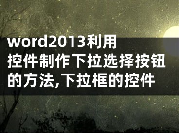 word2013利用控件制作下拉选择按钮的方法,下拉框的控件